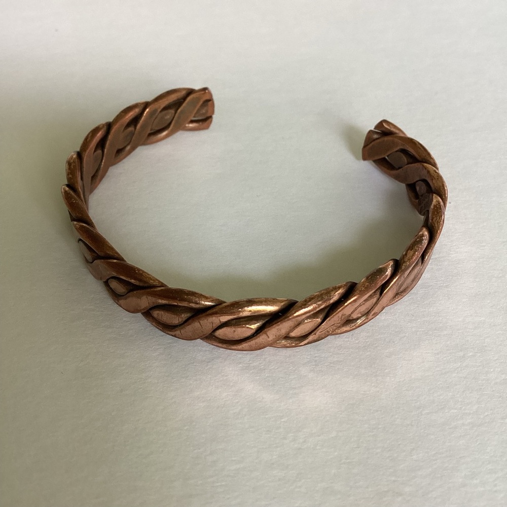 Copper Bracelet Twisted Cuff Bangle  Wire Unisex Western Cowboy Cowgirl